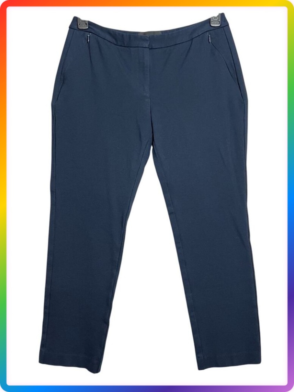 Kobi Halperin Alexandra Slim Ankle Pants SIZE 10 Navy Office Stretch Trousers
